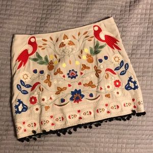 Embroidered mini skirt